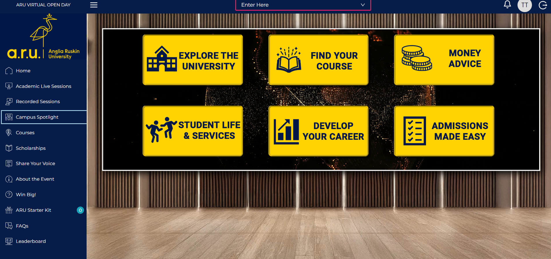 ARU Virtual Open Day example 2