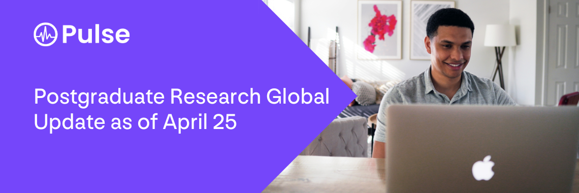 Postgraduate Research Global Update as of April 25 Postgraduate Research Global Update as of April 25