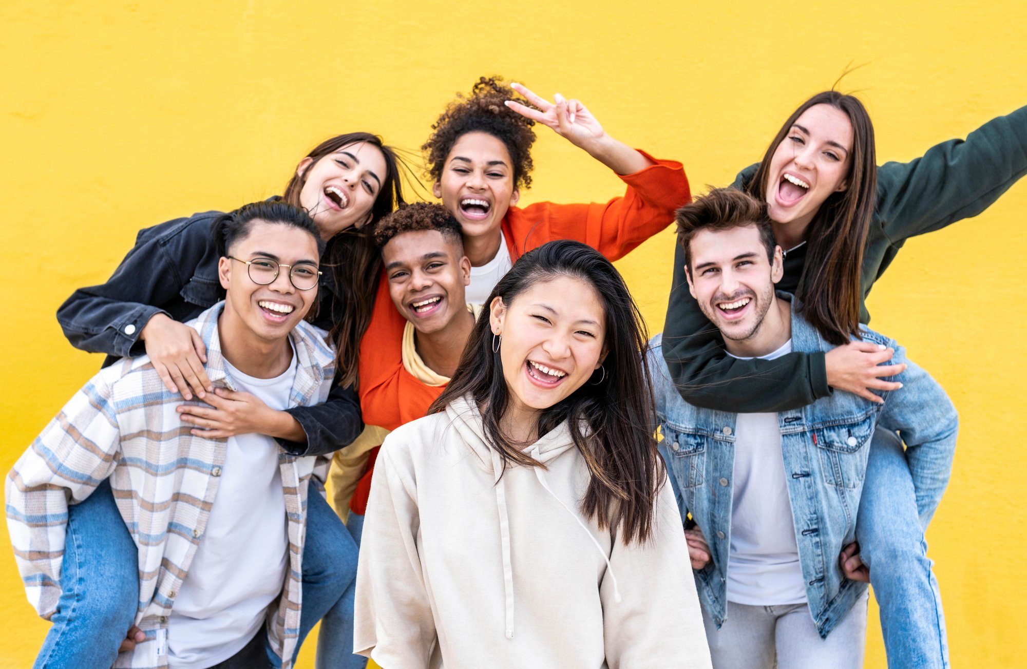 Students smiling in a group