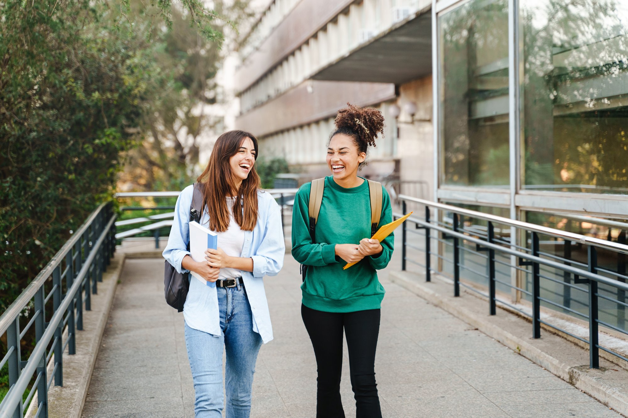 Students walking together on campus Students walking together on campus